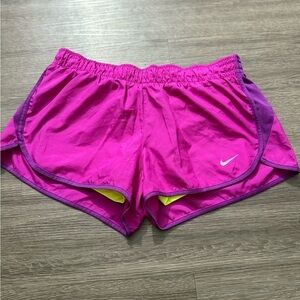 Nike Women's Magenta and Purple Athletic Shorts Size M